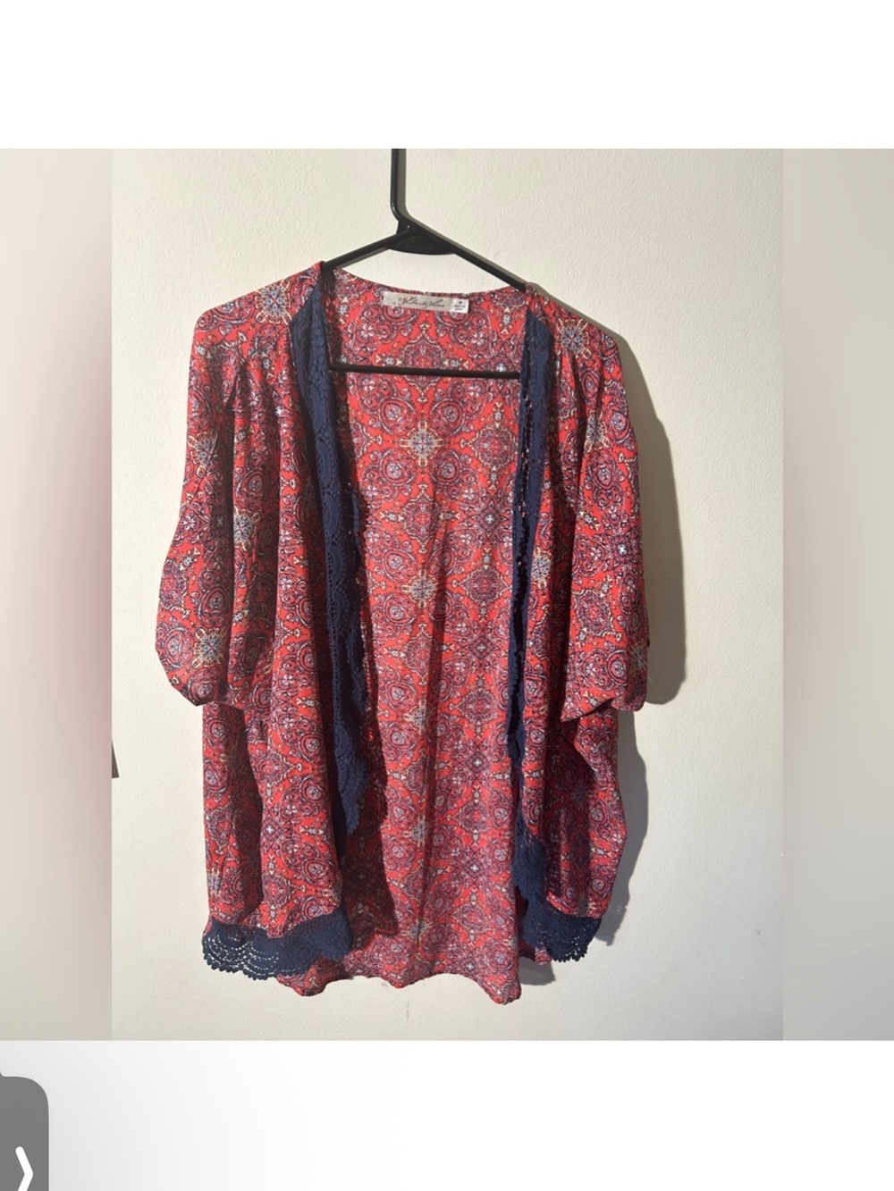 Liberty Love Red Paisley Kimino with Navy Accents